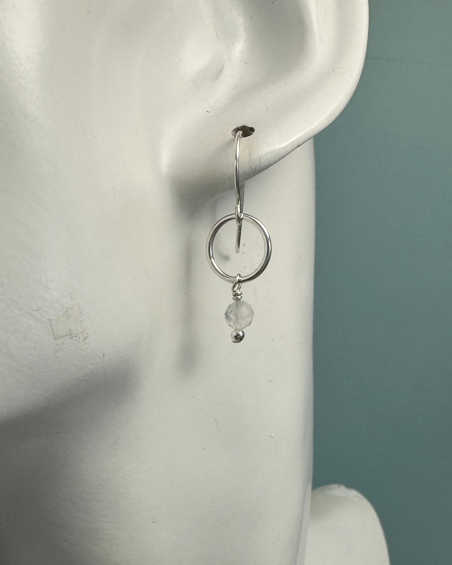 Demure Silver Gemstone Earrings