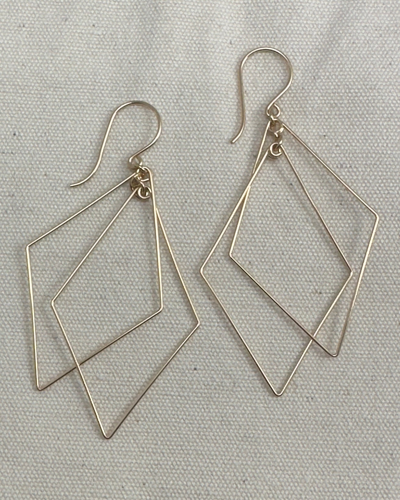 Prism Gold Double Diamond Interlocking Earrings