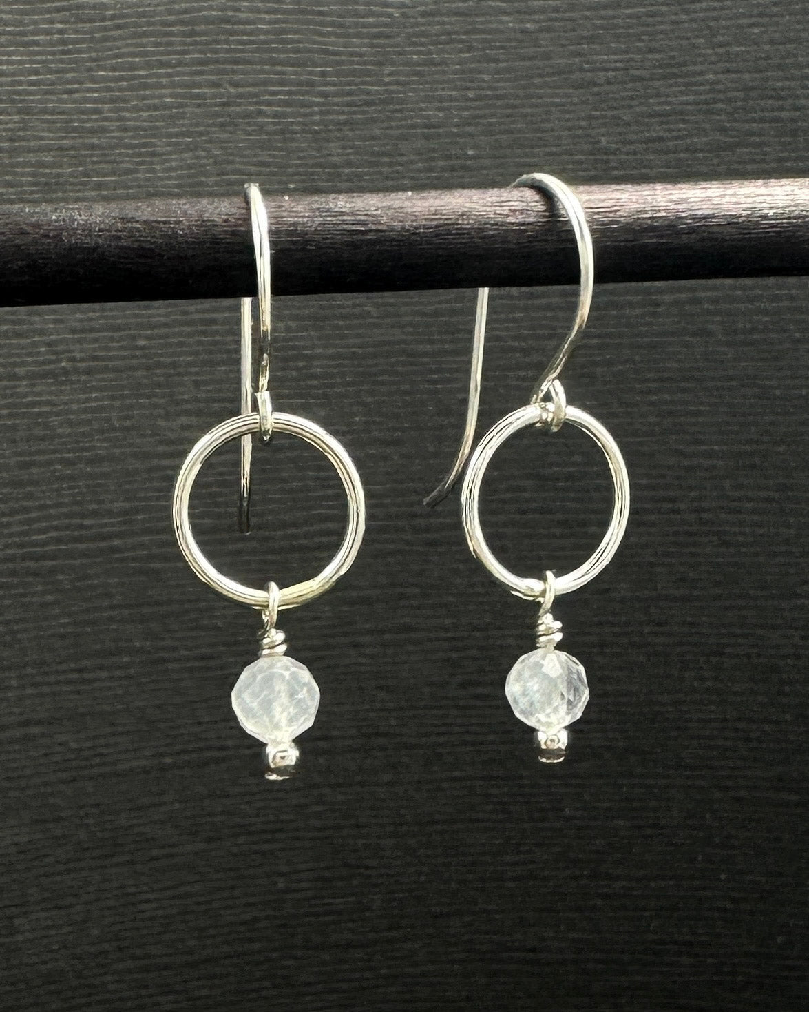 Demure Silver Gemstone Earrings
