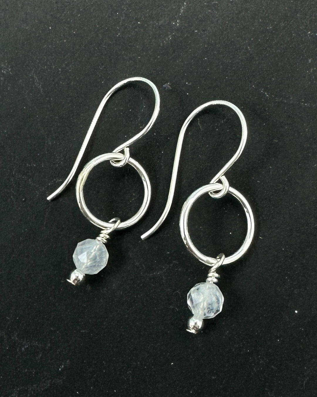 Demure Silver Gemstone Earrings