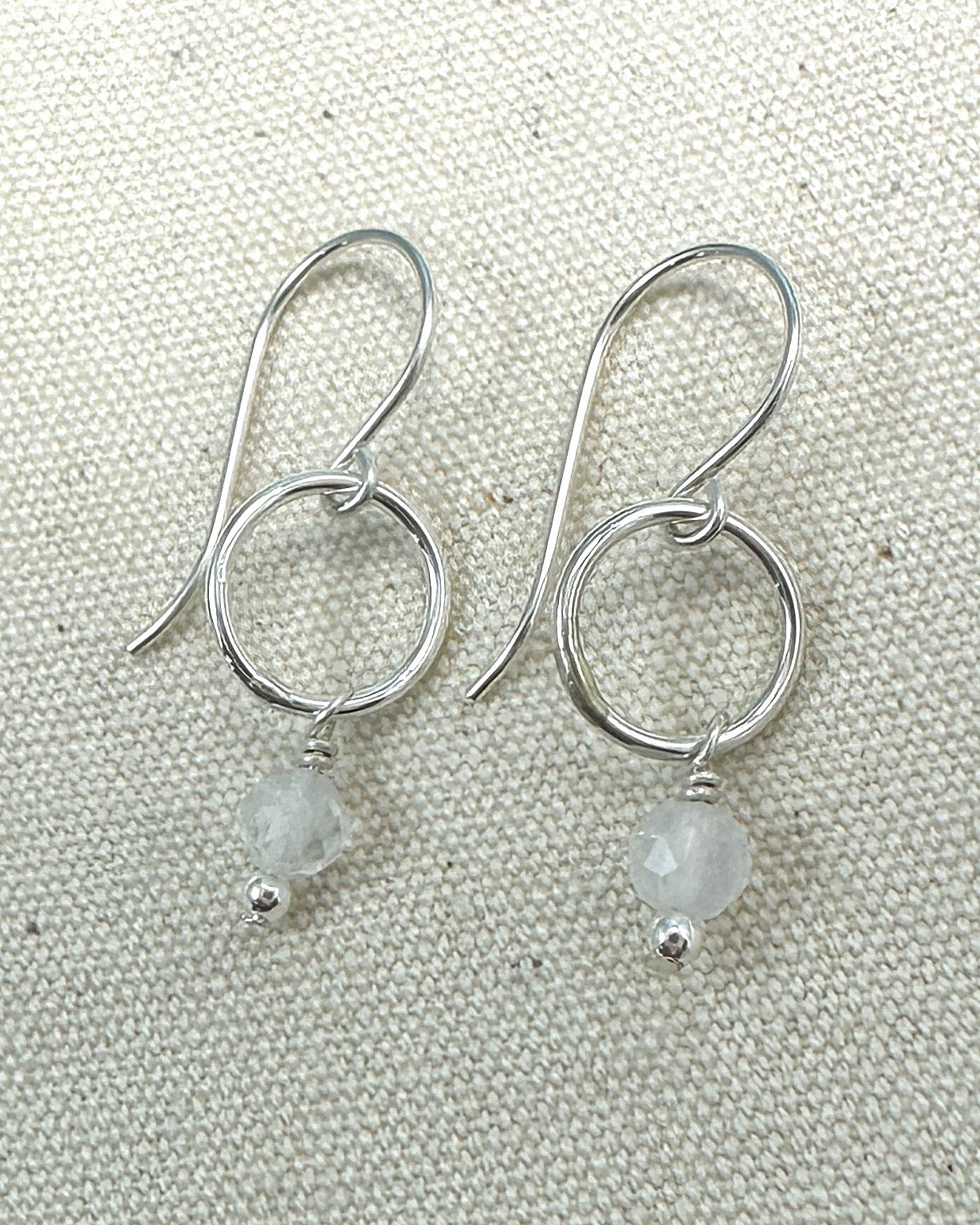 Demure Silver Gemstone Earrings