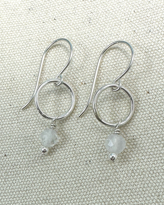 Demure Silver Gemstone Earrings