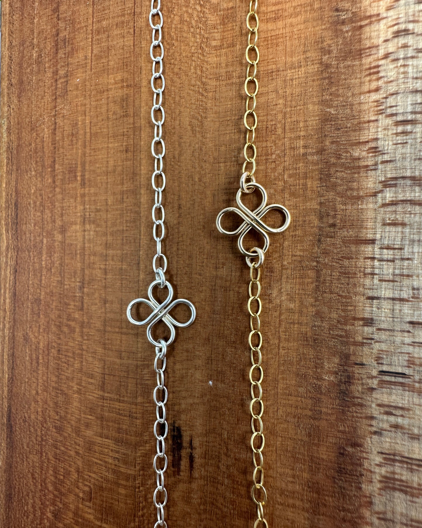 Clovers Small 14K Gold Filled Bracelet or Anklet