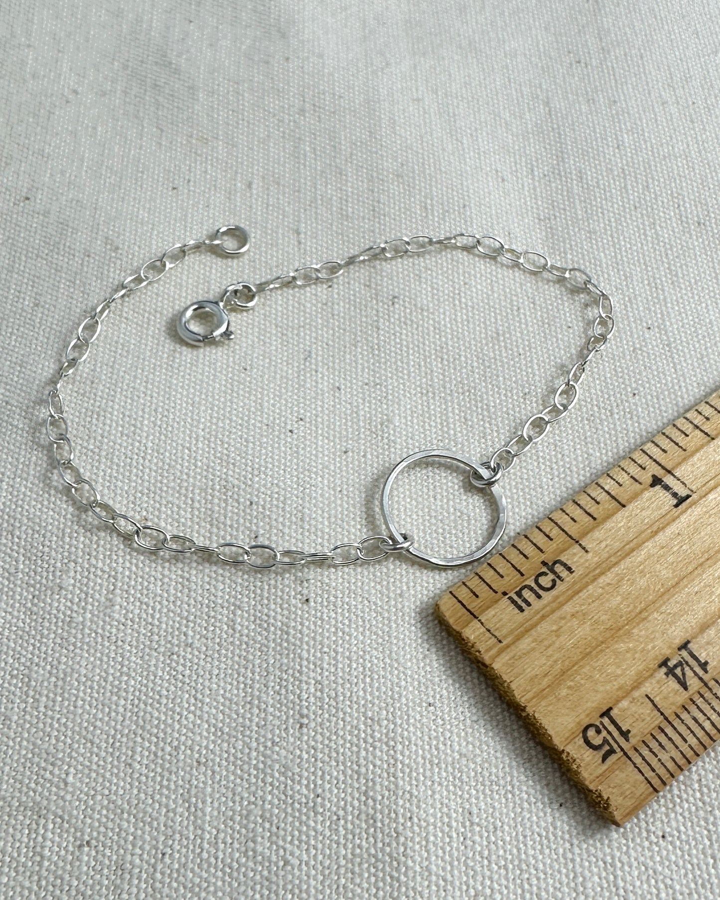 Halo Small Silver Bracelet or Anklet