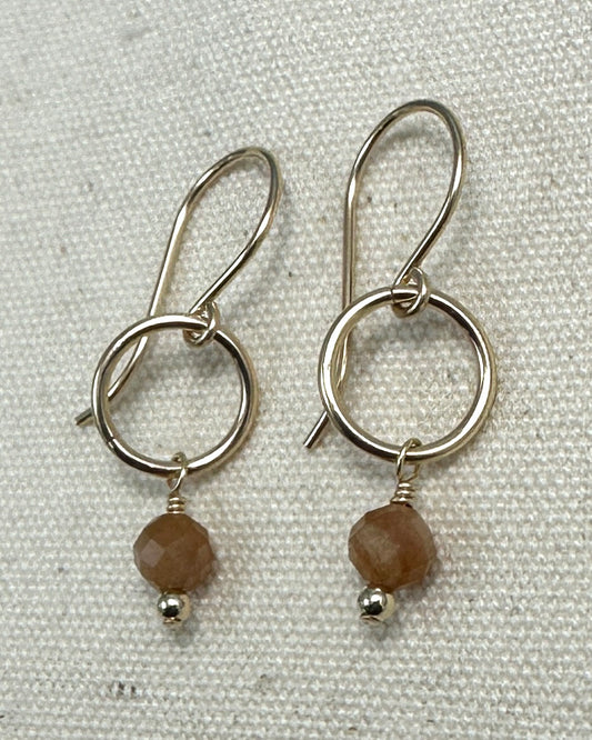 Demure Gold Gemstone Earrings