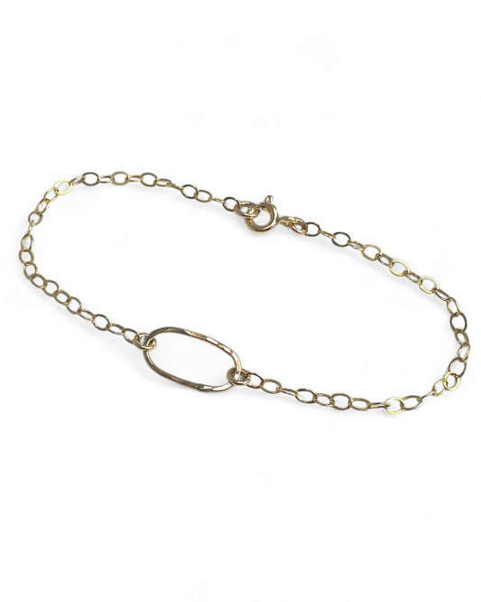 Derby Small Oval Gold Bracelet or Anklet