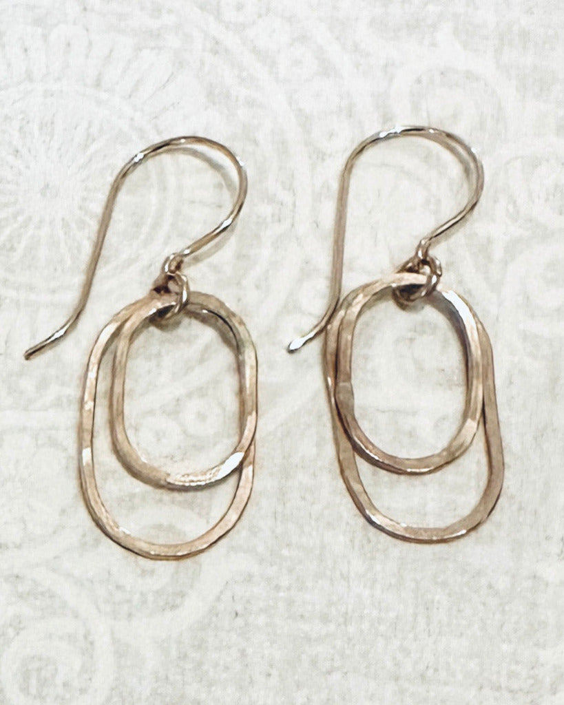 Derby Double Oval Earrings in Gold and Silver