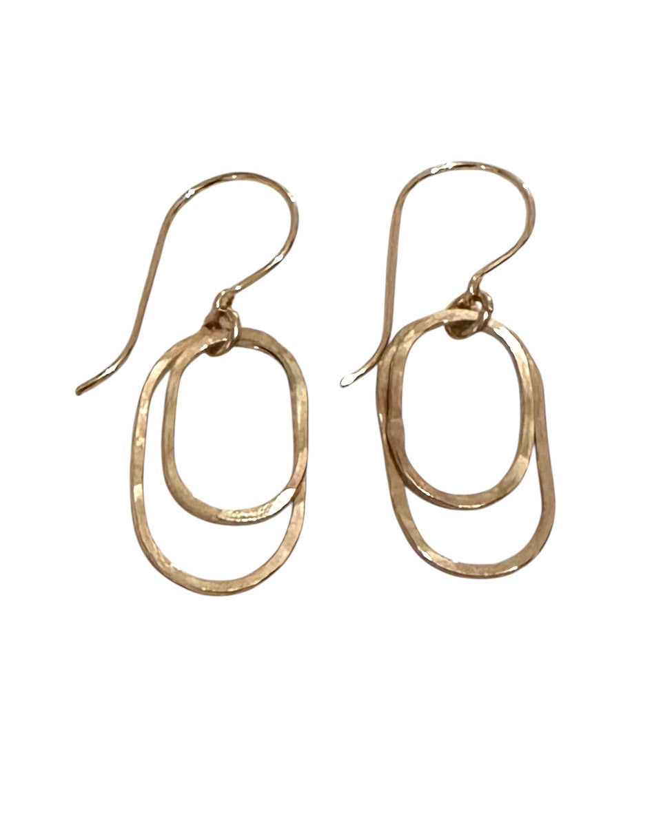 Derby Double Oval Earrings in Gold and Silver