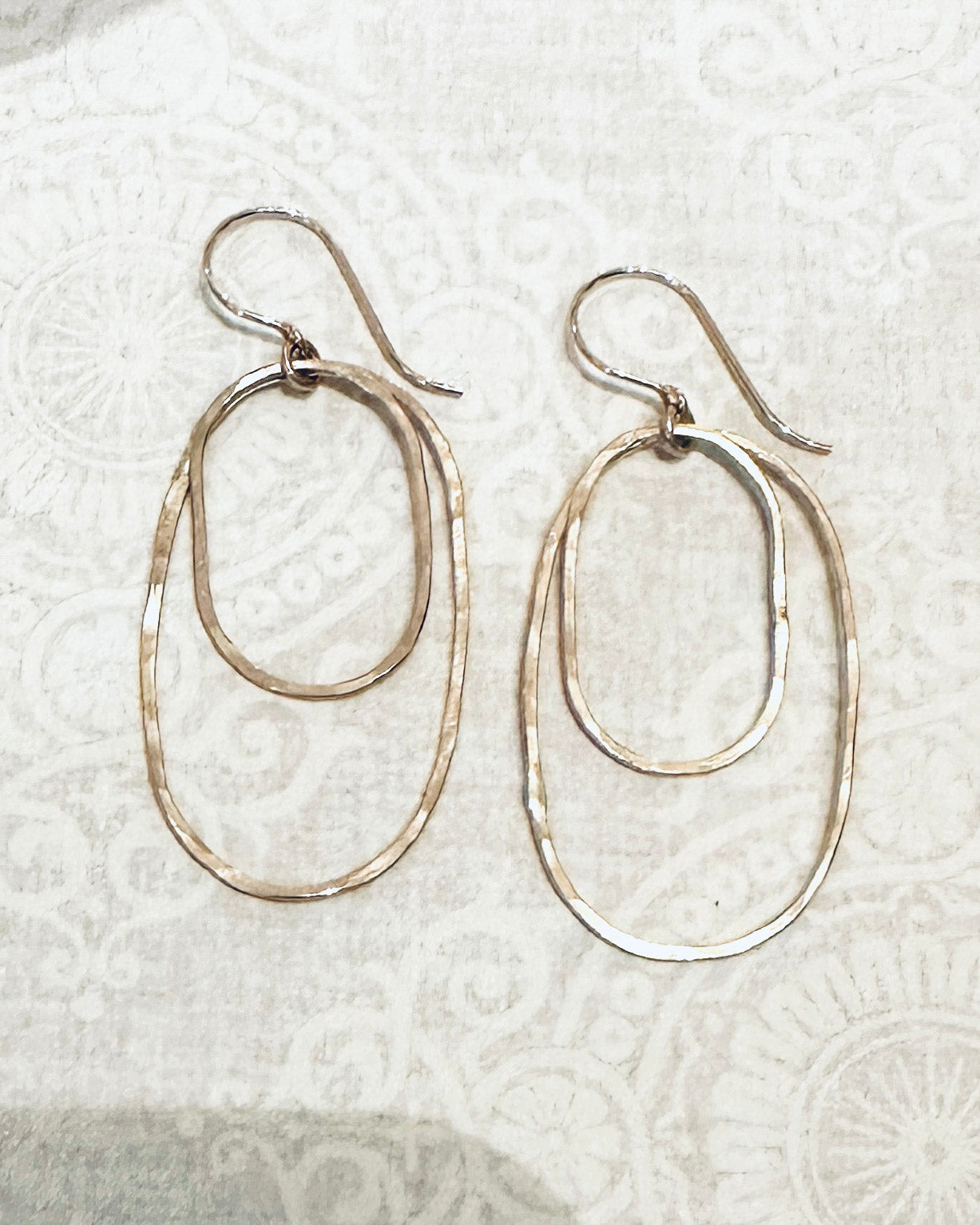 Derby Large Double Oval Earrings in Silver or Gold