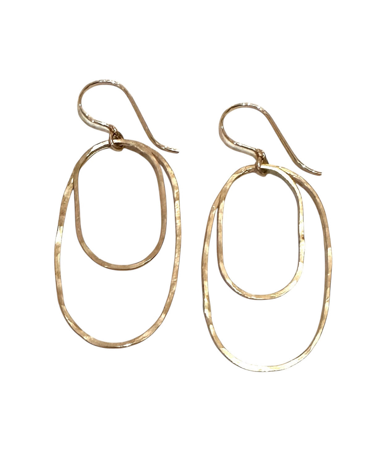 Derby Large Double Oval Earrings in Silver or Gold