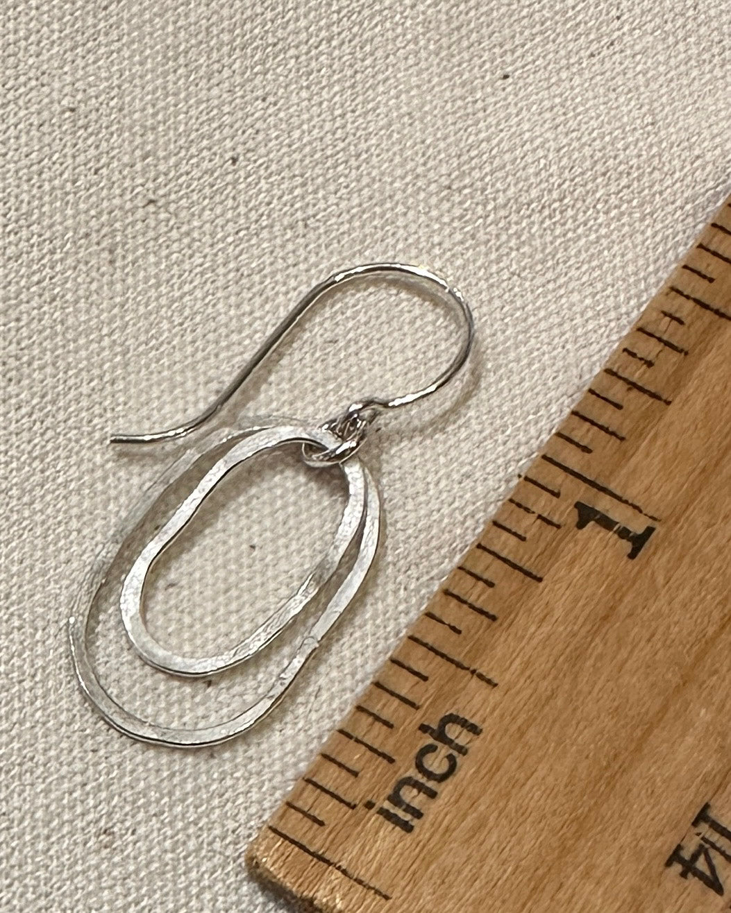 Derby Double Oval Earrings in Gold and Silver