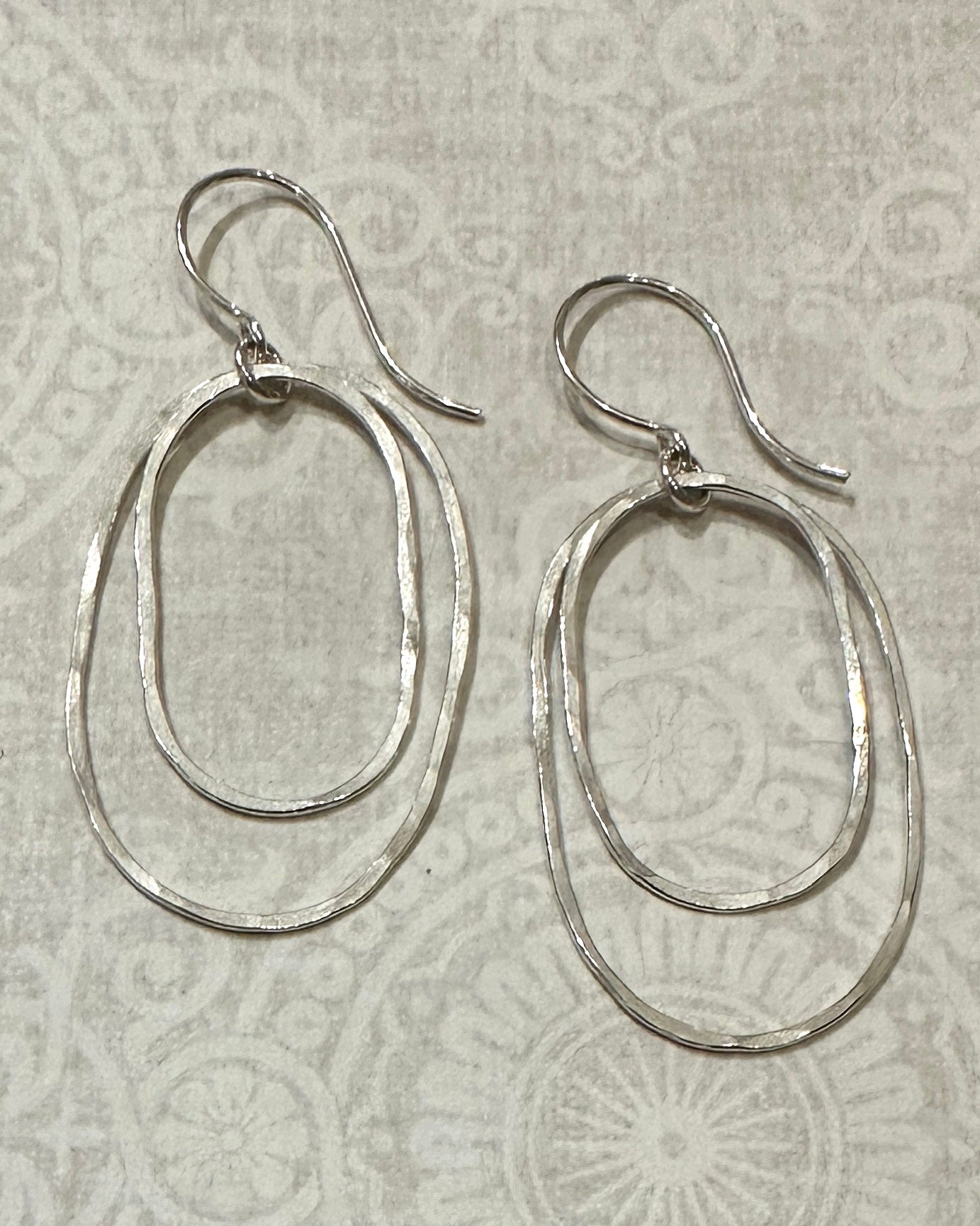 Derby Large Double Oval Earrings in Silver or Gold