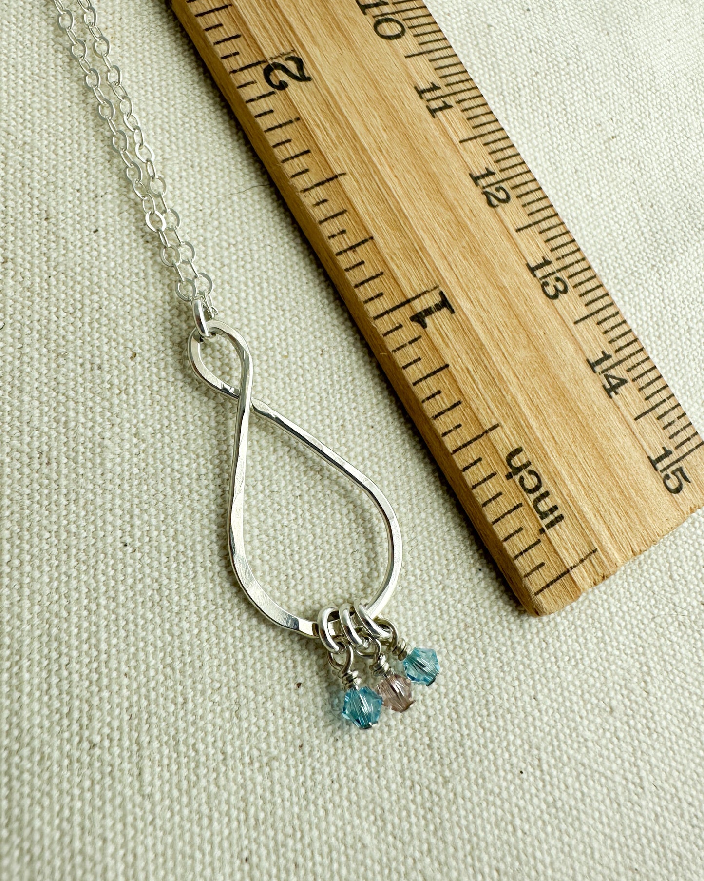 Dewdrop Sterling Silver Birthstone Necklace