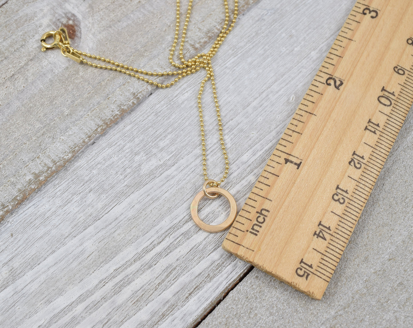 Joy Tiny Gold Hammered Circle Necklace