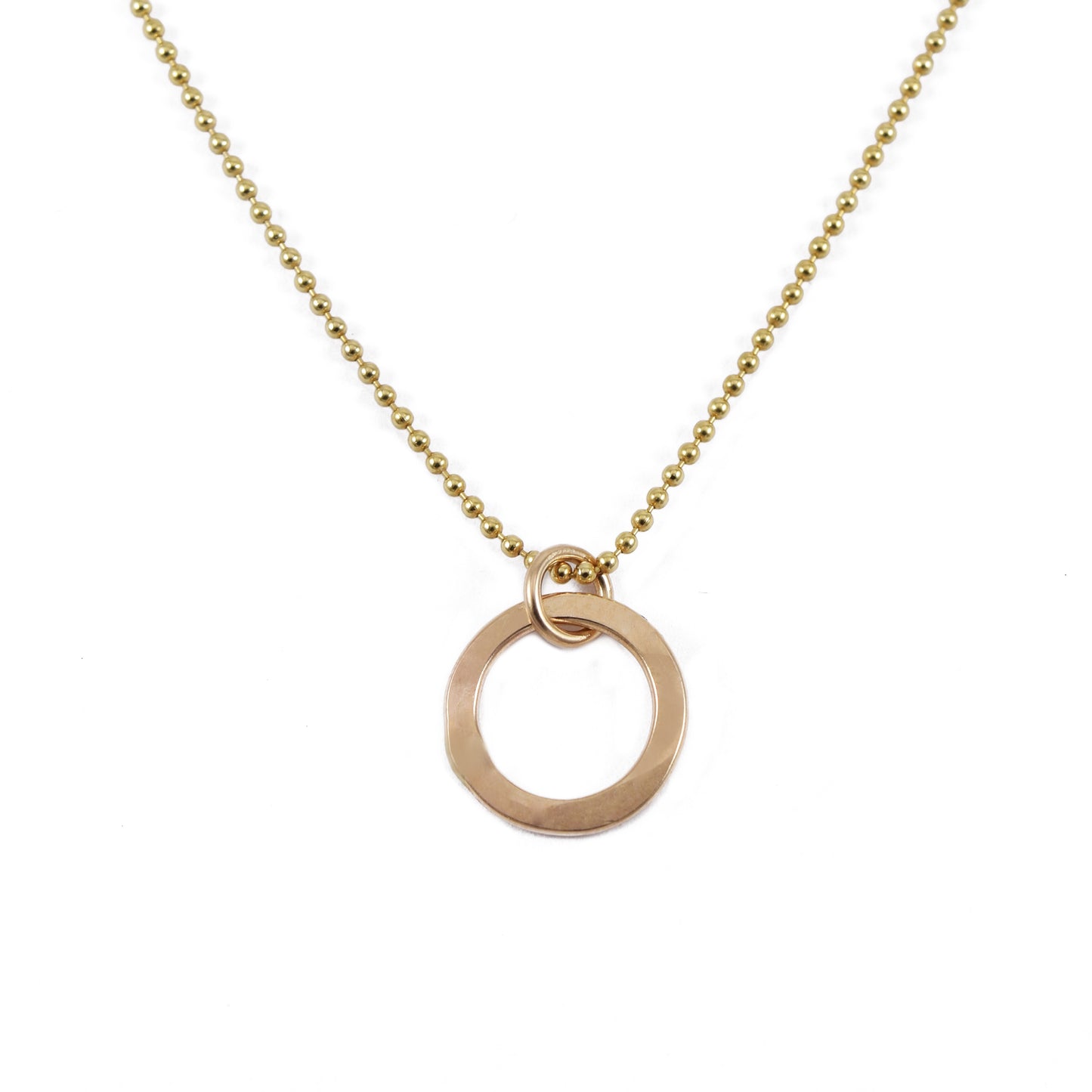Joy Tiny Gold Hammered Circle Necklace