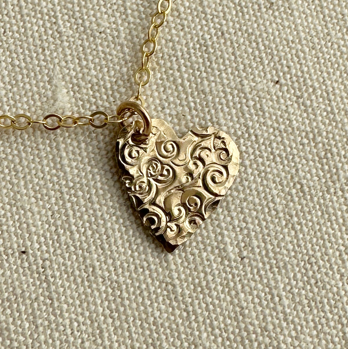 Swirly Heart Gold Necklace