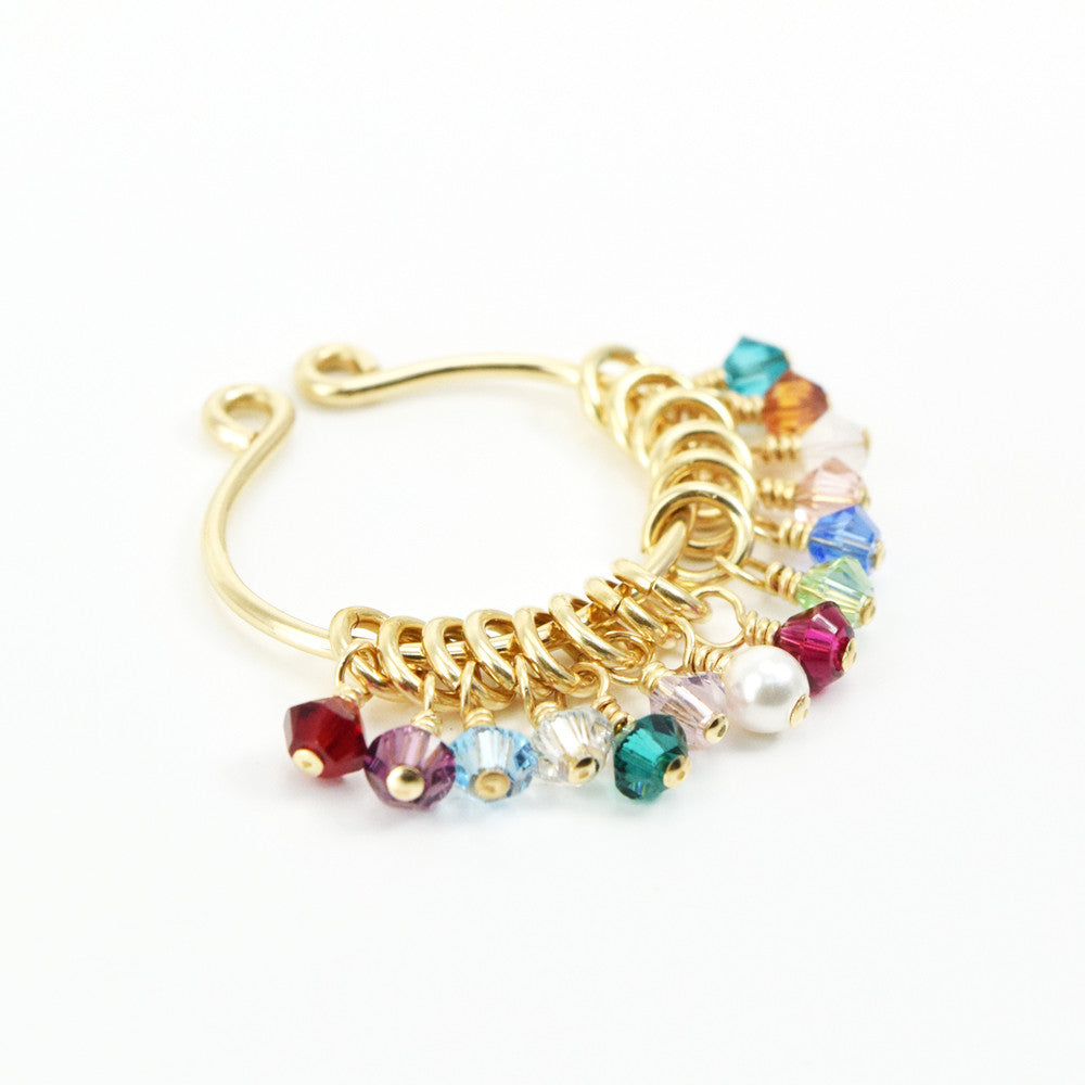 Swarovski Crystal Birthstone Charm, Gold - Cloverleaf Jewelry