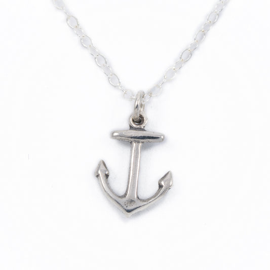 Sterling Silver Anchor Charm Necklace