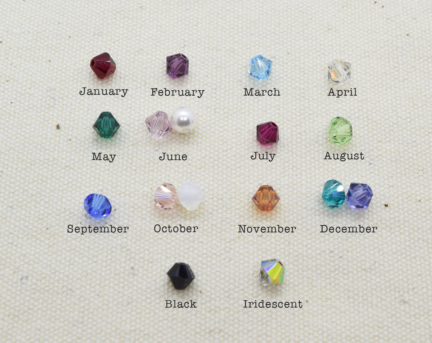 Swarovski Crystal Birthstone Charm, Gold - Cloverleaf Jewelry