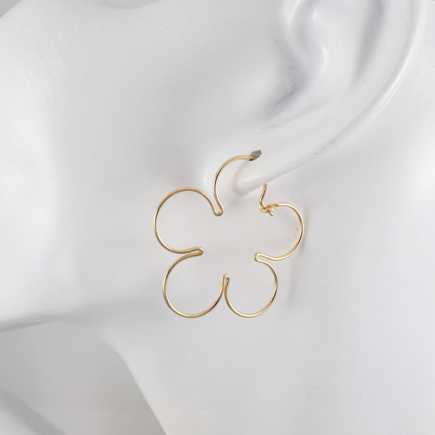 Blossom Flower Gold Hoop Earrings