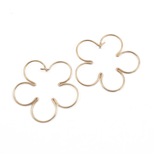 Blossom Flower Gold Hoop Earrings