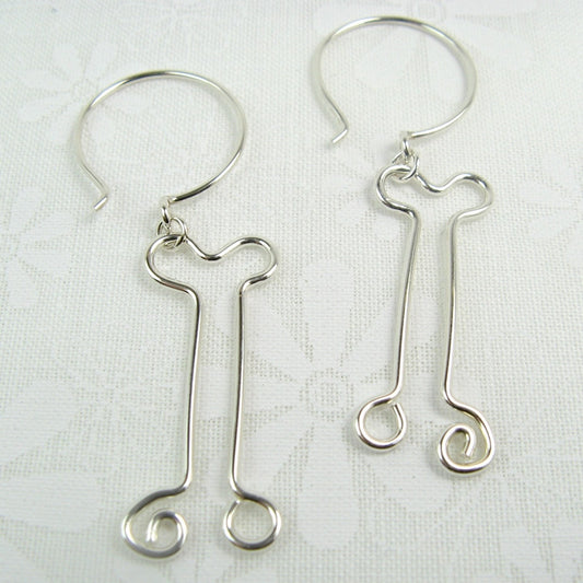 Bones Silver Earrings