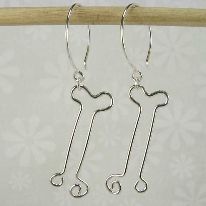 Bones Silver Earrings