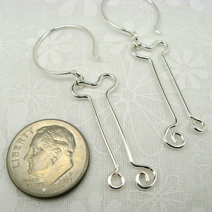 Bones Silver Earrings
