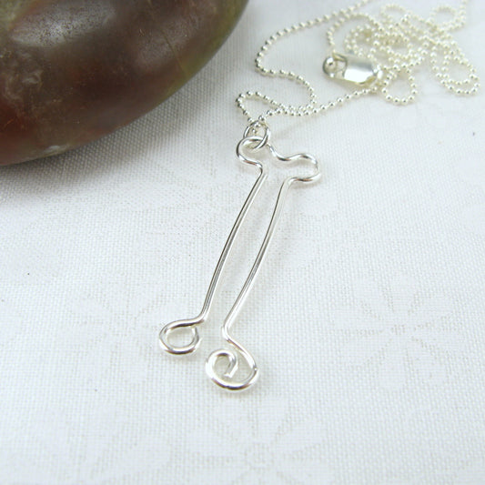 Bones Silver Necklace