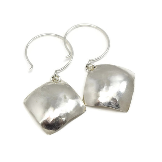 Cadence Silver Earrings, Diamond-Shaped