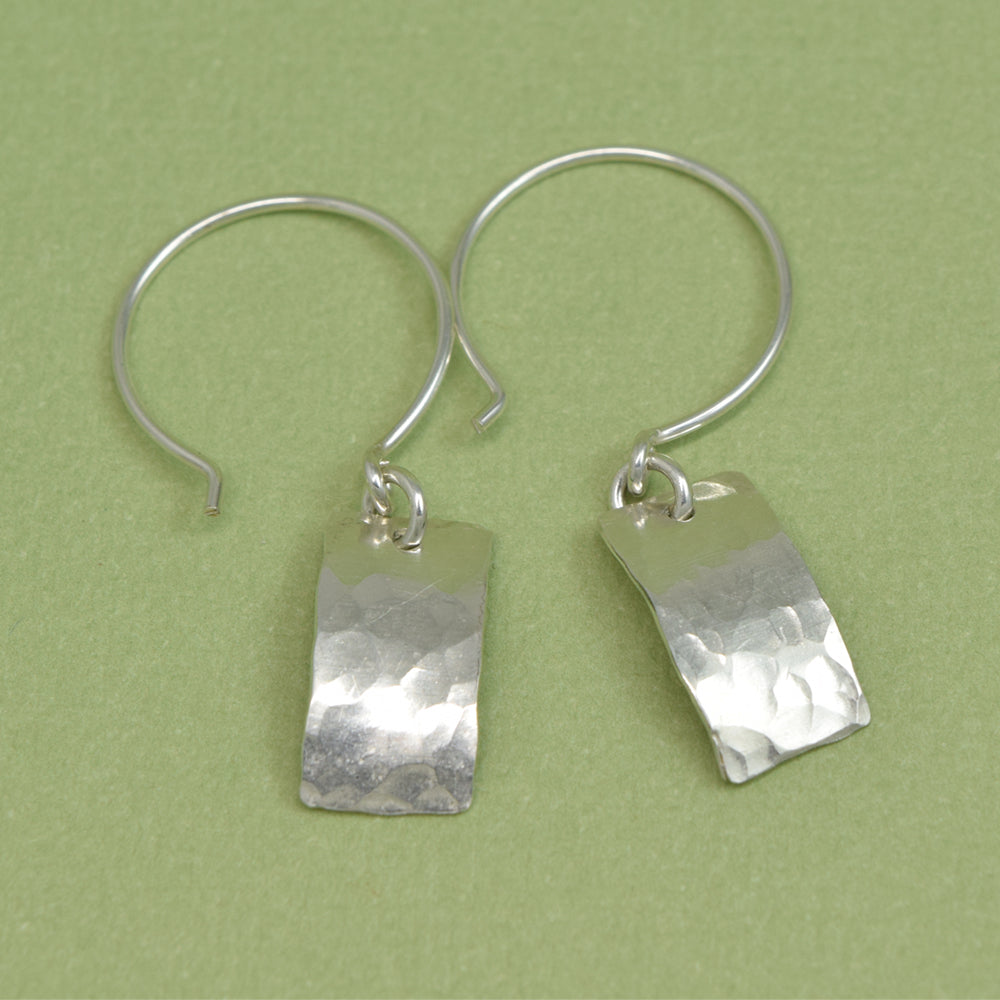 Cadence Silver Earrings, Rectangle