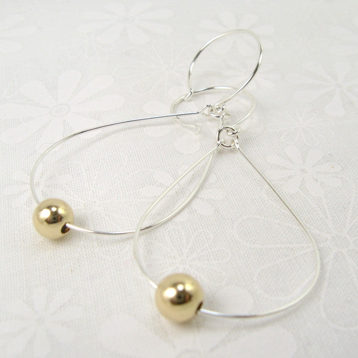 Diva Silver Earrings with Gold
