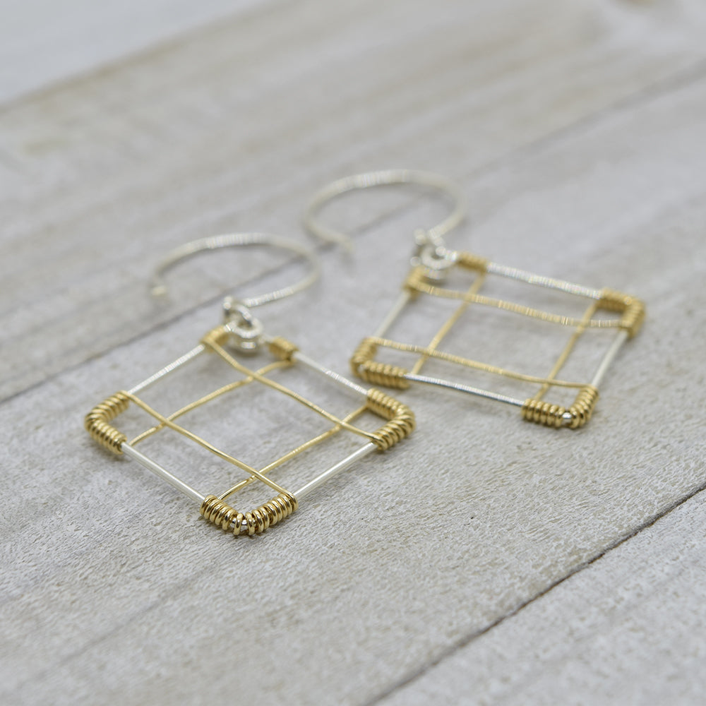 Deco Silver and Gold Earrings