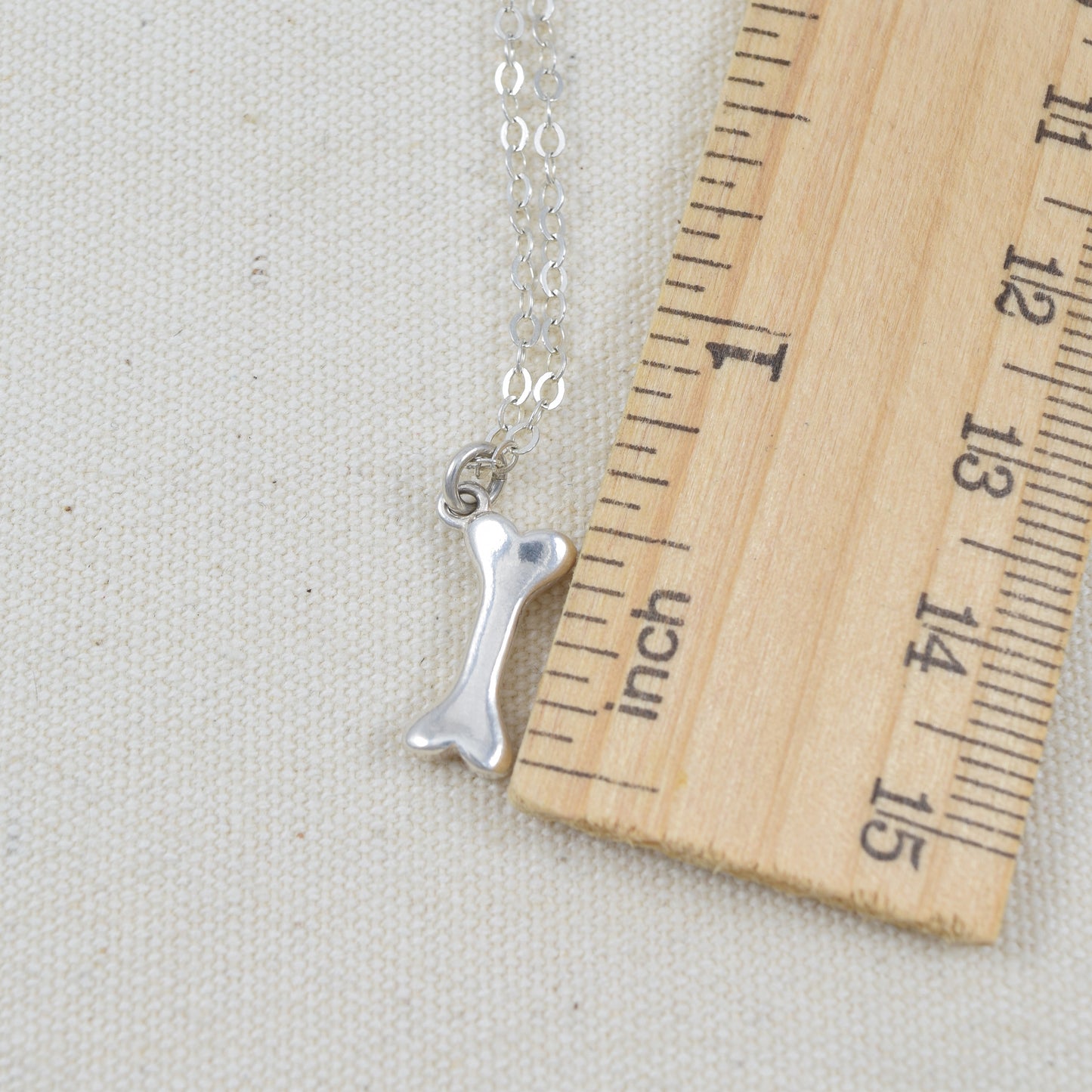 Silver Dog Bone Charm Necklace