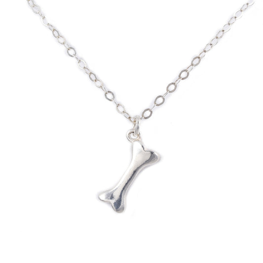 Silver Dog Bone Charm Necklace