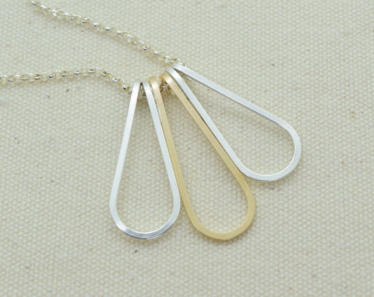 Elan Multi-drop Silver and Gold Necklace