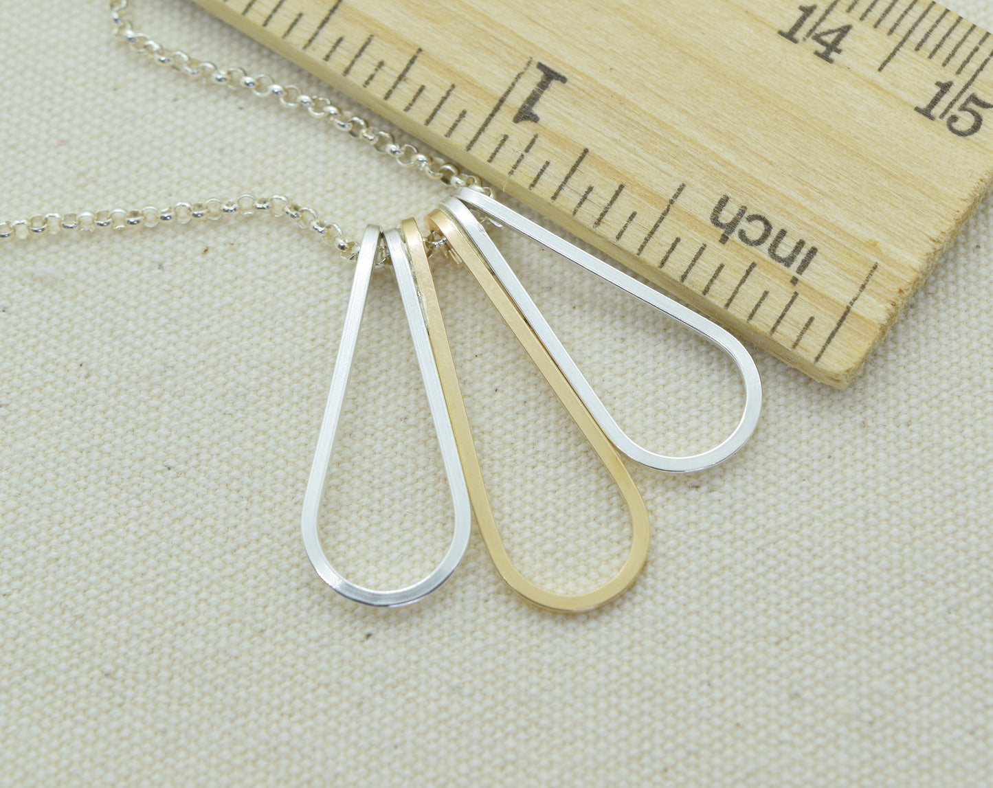 Elan Multi-drop Silver and Gold Necklace
