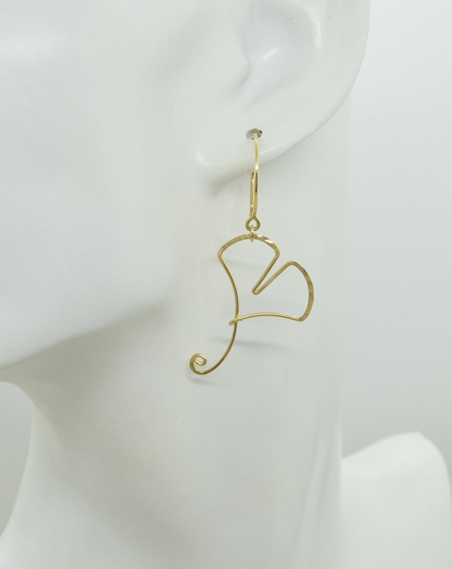 Ginkgo Leaf Gold Earrings