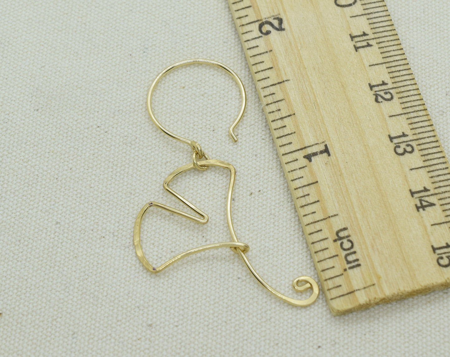 Ginkgo Leaf Gold Earrings