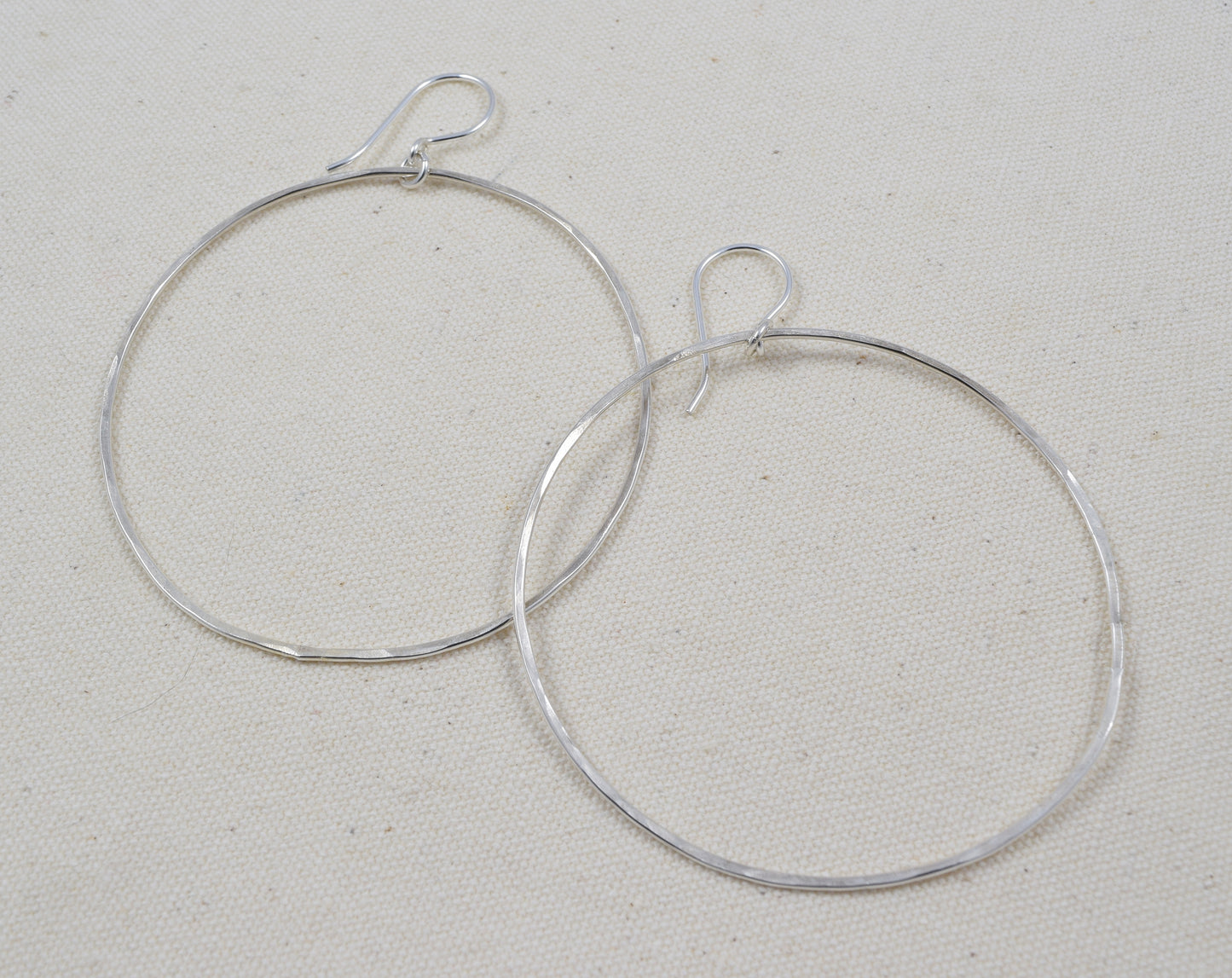 Halo Silver Hoop Earrings, Large