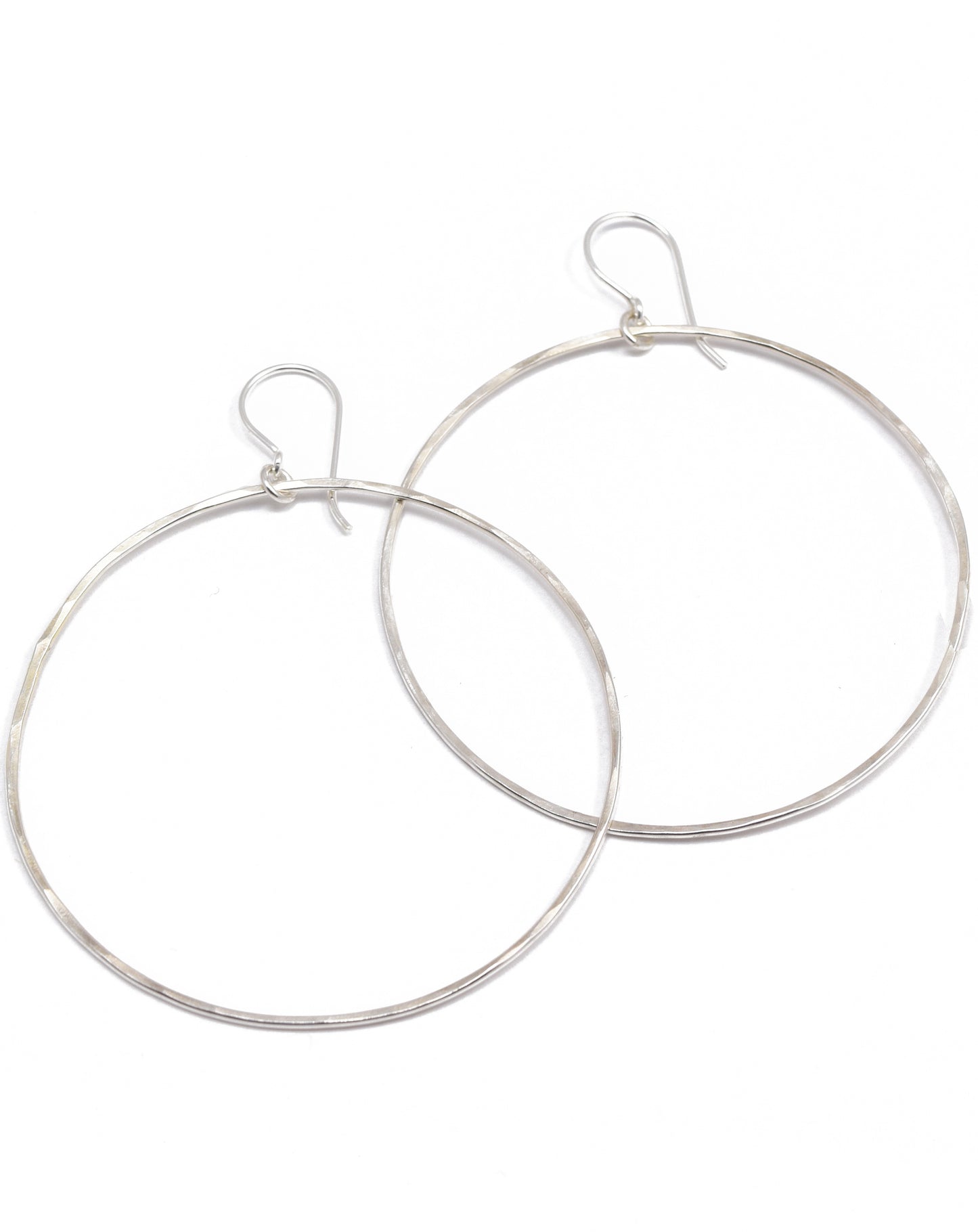 Halo Silver Hoop Earrings, Large