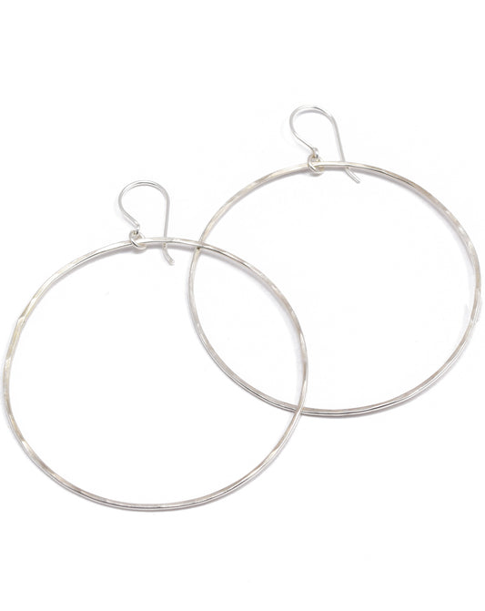 Halo Silver Hoop Earrings, Large