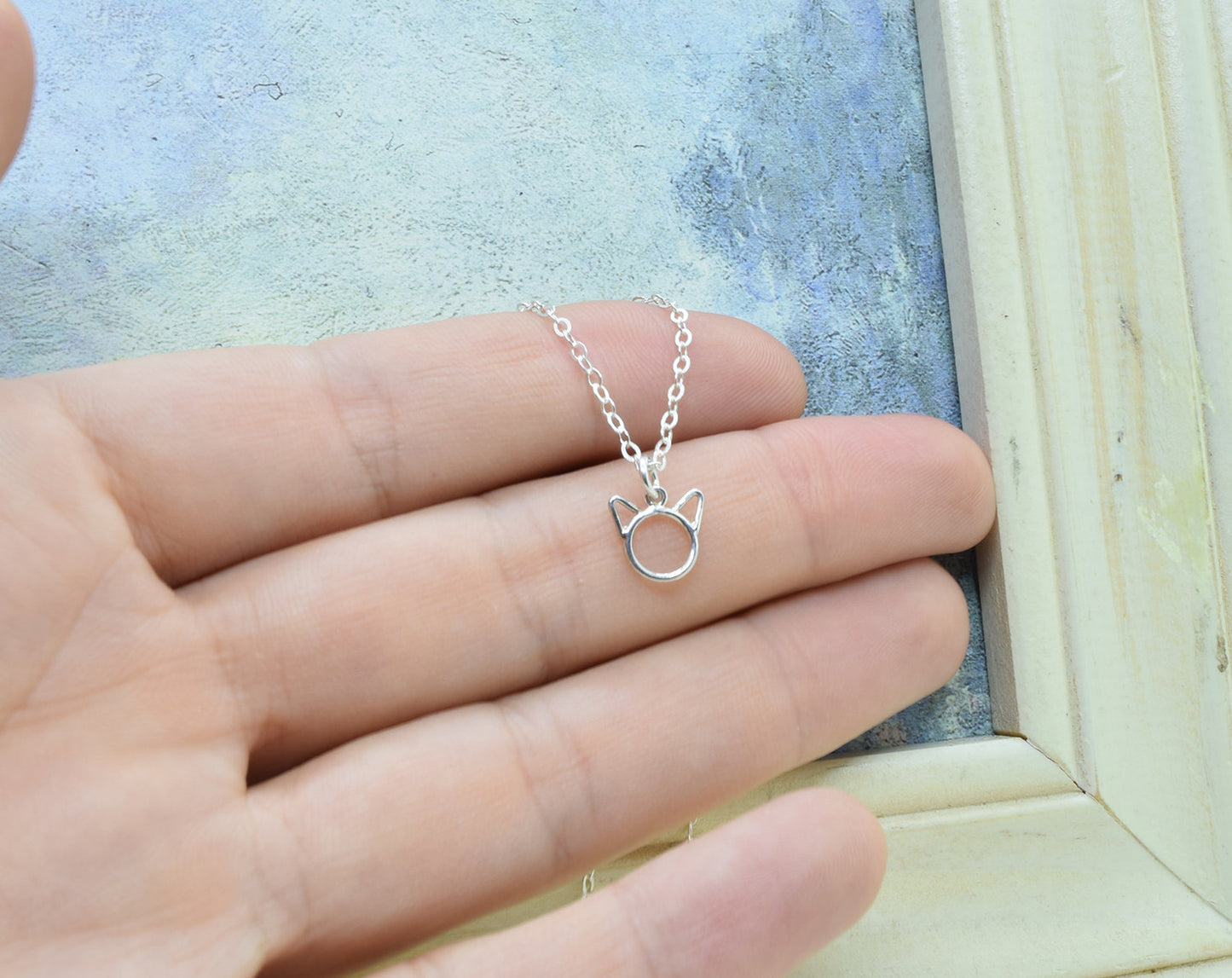 Sterling Silver Cat Charm Necklace