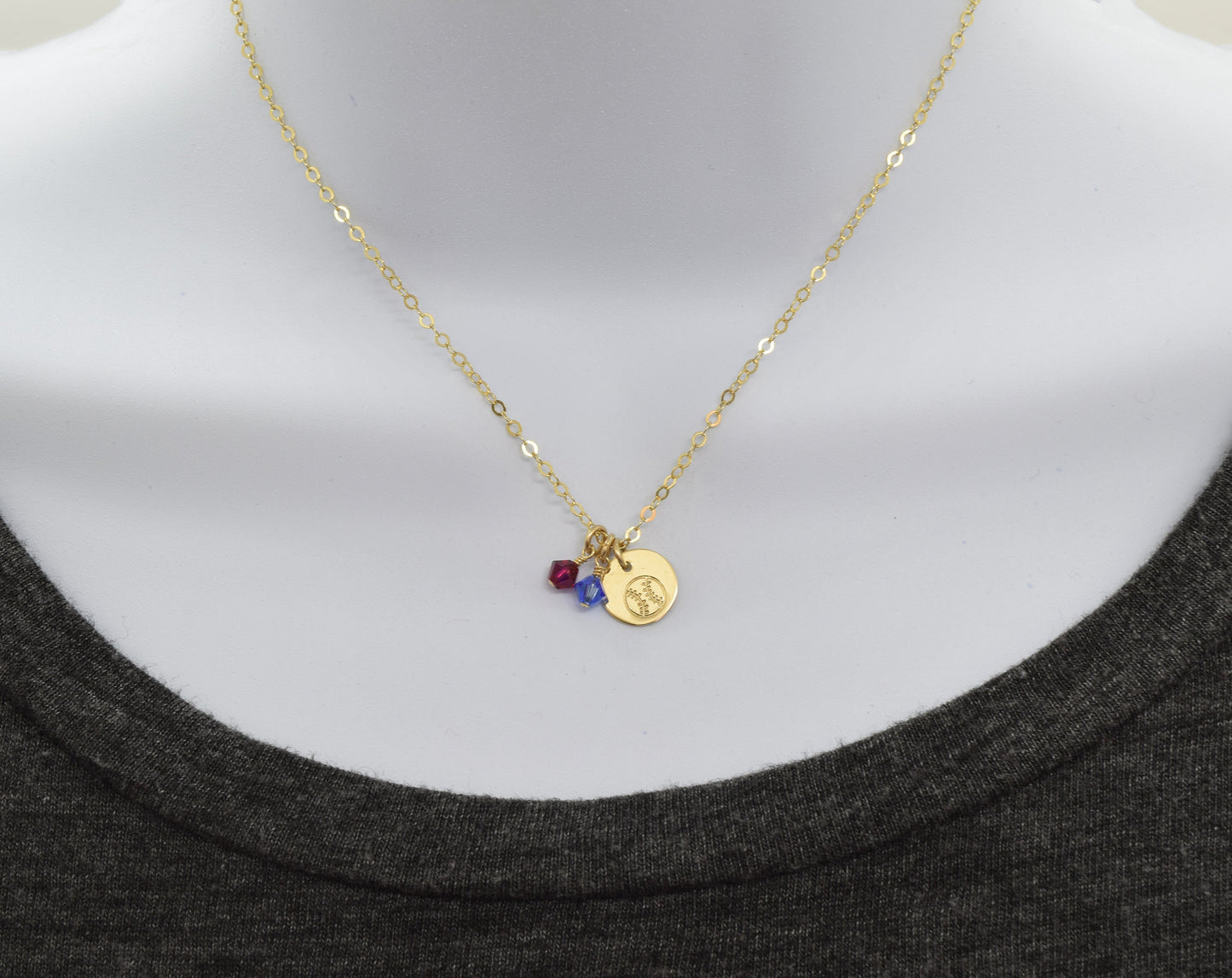 Gold Filled Softball Charm Necklace, Baseball Pendant, Sports Team Gift, Sports Mom Gift, Add Birthstone or Team Colors