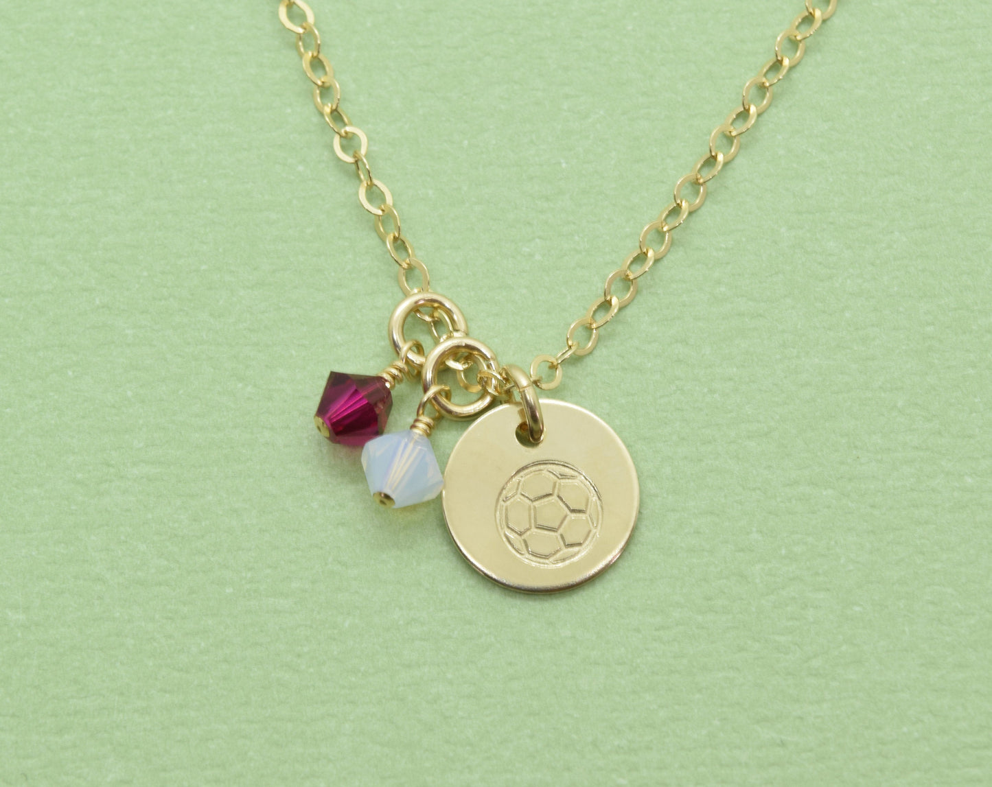 Gold Soccer Ball Charm Necklace