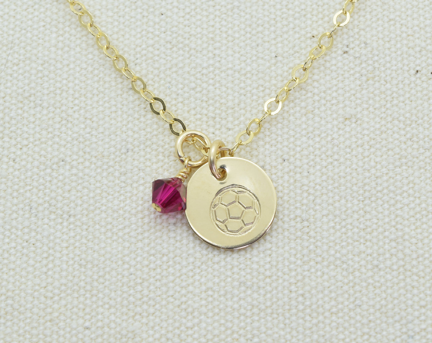 Gold Soccer Ball Charm Necklace