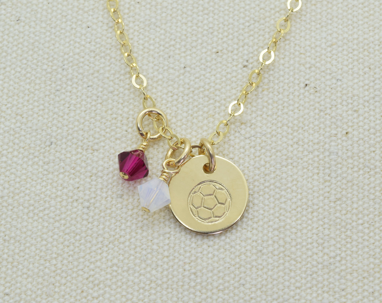 Gold Soccer Ball Charm Necklace