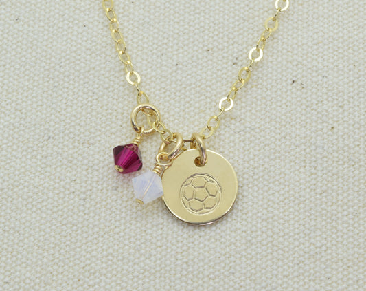 Gold Soccer Ball Charm Necklace