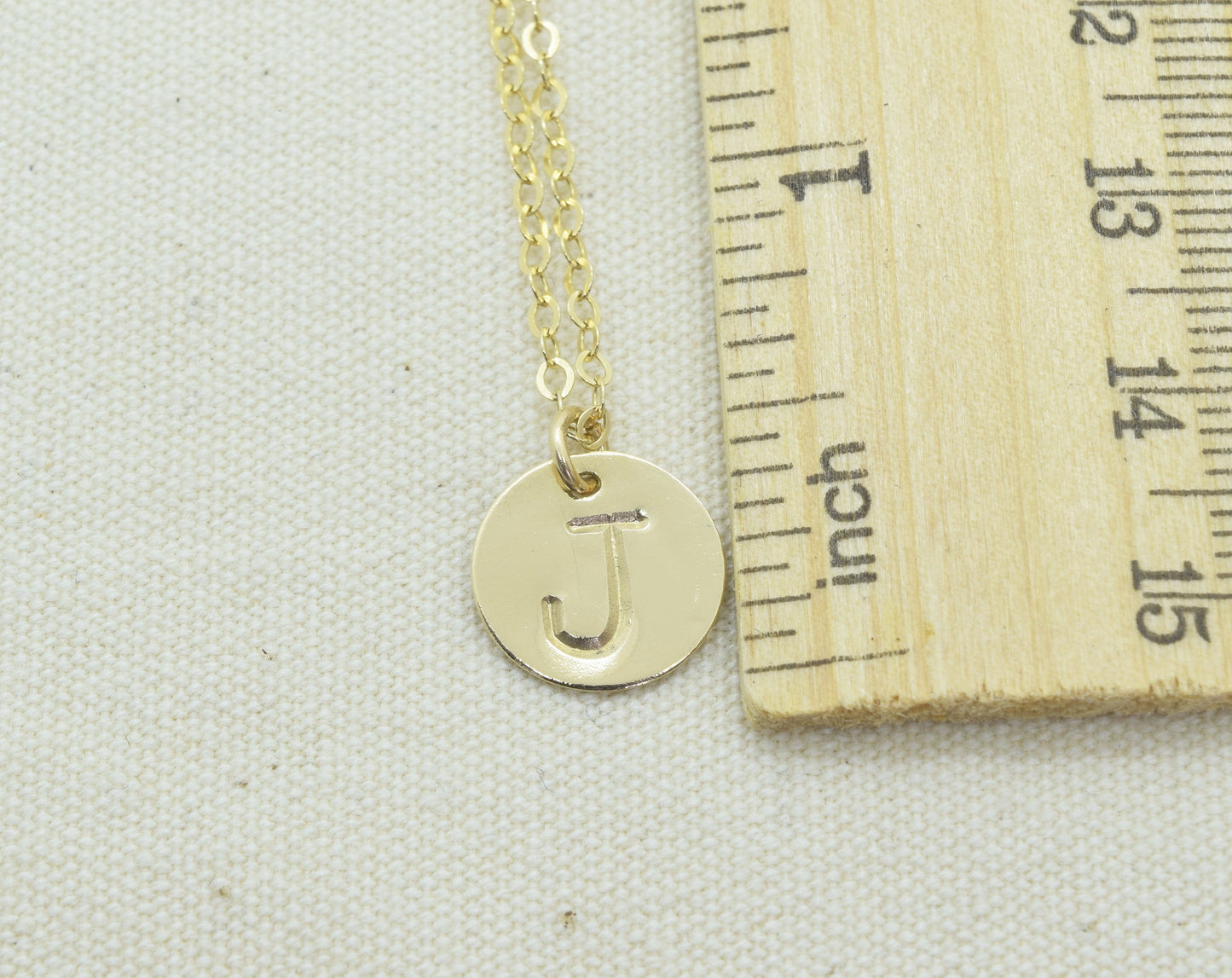 Gold Large Initial Necklace with or without Birthstone Crystal