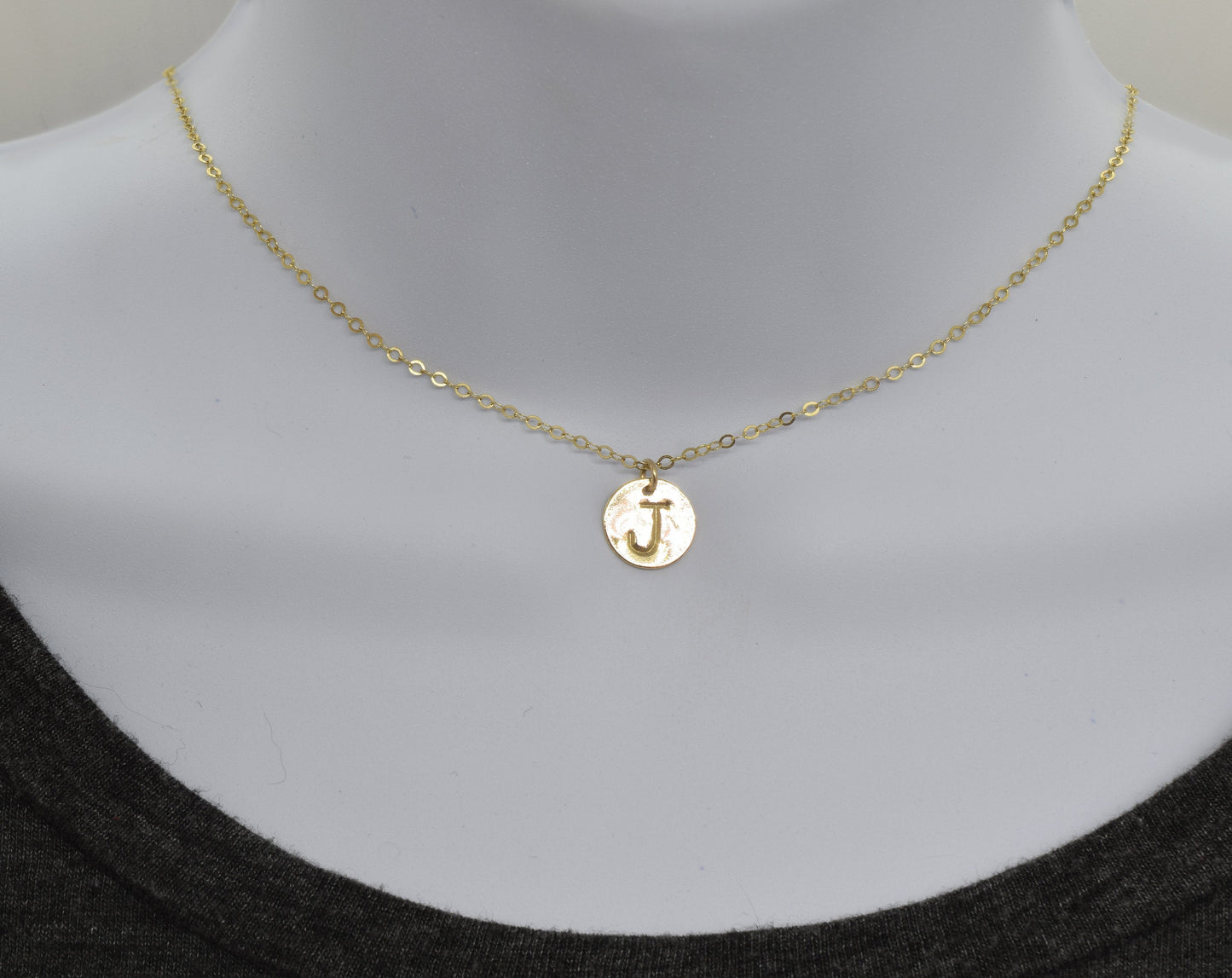Gold Large Initial Necklace with or without Birthstone Crystal